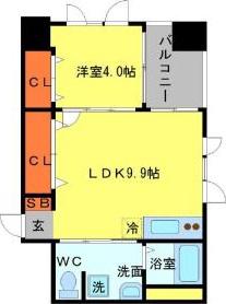 グランシャリオ千里中央(1LDK/4階)の間取り写真