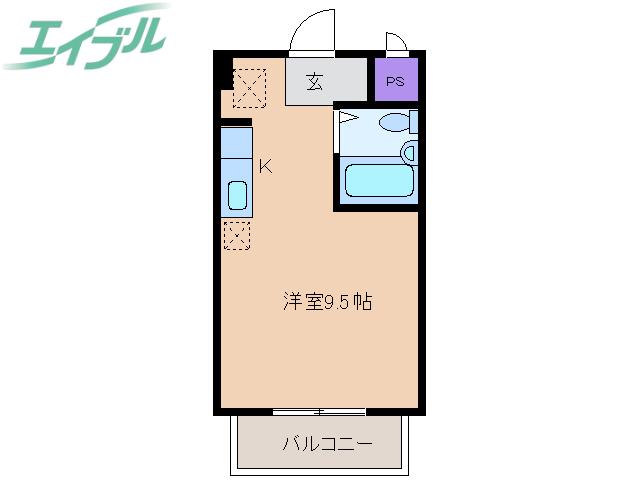 FOUR SEASON(ワンルーム/3階)の間取り写真