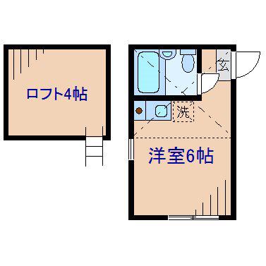 ユナイト高田ランペドゥーサ(ワンルーム/2階)の間取り写真