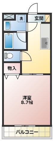 エトワールII(1DK/2階)の間取り写真