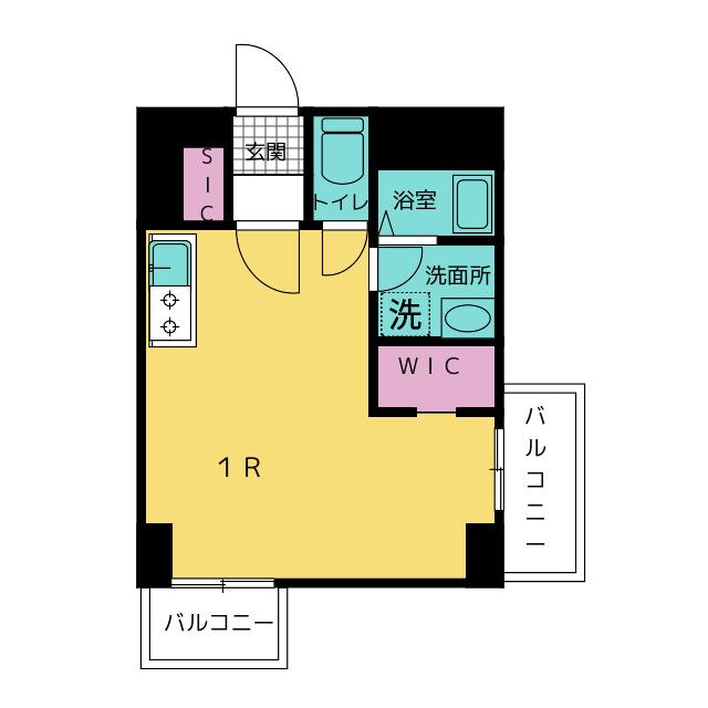静岡泉町エンブルコート(ワンルーム/2階)の間取り写真