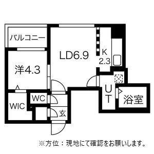 ソレーユ南10条(1LDK/2階)の間取り写真