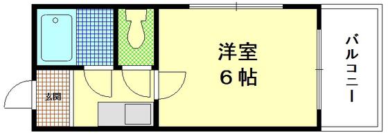 サンライズ矢賀A棟(1K/5階)の間取り写真
