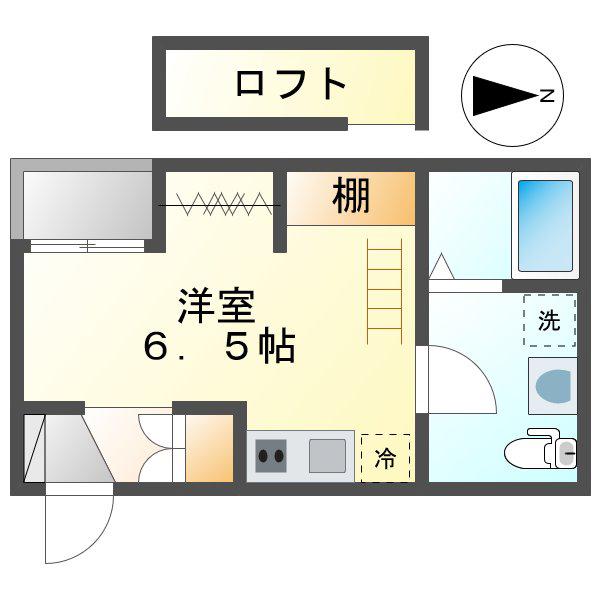 LE COCON東中島町(ワンルーム/1階)の間取り写真