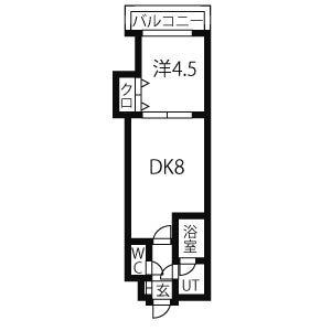 東洋ハイツC(1DK/2階)の間取り写真