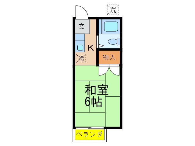 ディスタンス(1K/2階)の間取り写真