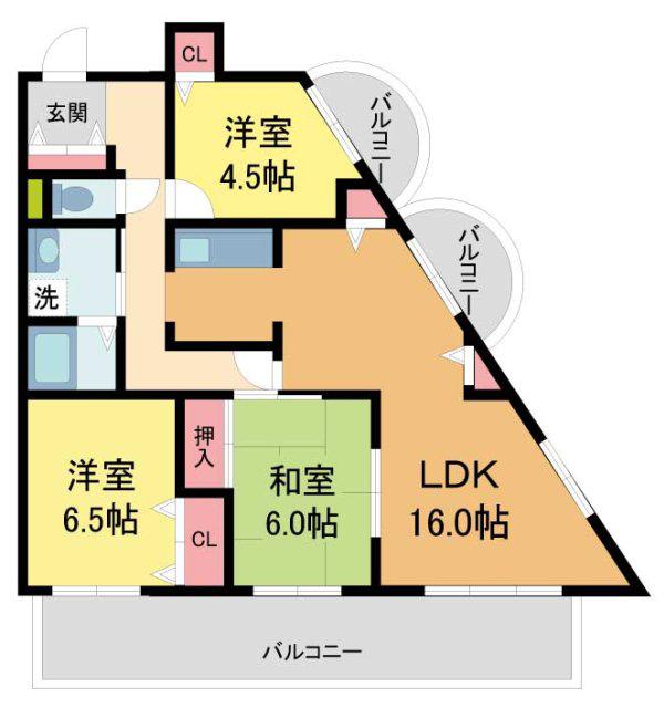 シャムロックIIコート(3LDK/3階)の間取り写真