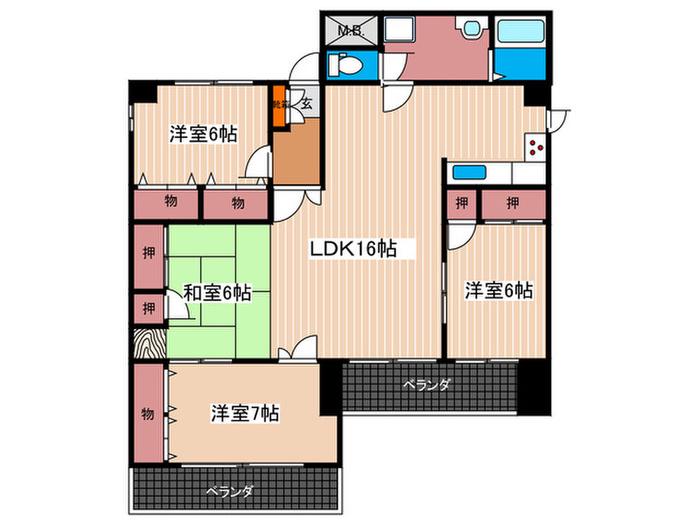 アプト5ビル(4LDK/3階)の間取り写真