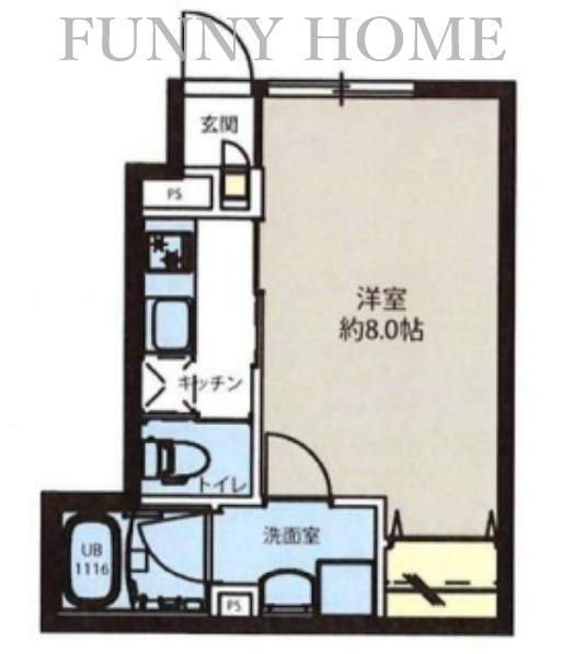 アクシス学芸大学(1K/1階)の間取り写真