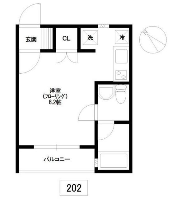 Y′S COURT(ワンルーム/2階)の間取り写真