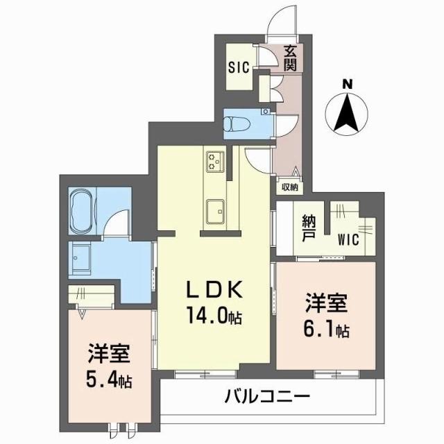 AVANCE東草深イースト(2LDK/2階)の間取り写真