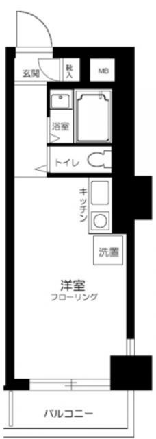 江戸川橋センチュリープラザ21(ワンルーム/7階)の間取り写真