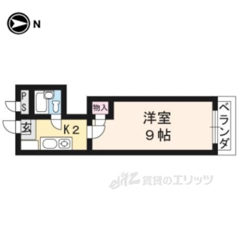 フローラル出水(1K/2階)の間取り写真