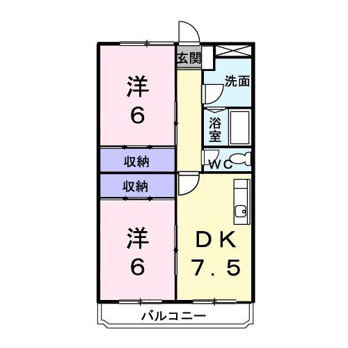 プラドール92(2DK/2階)の間取り写真