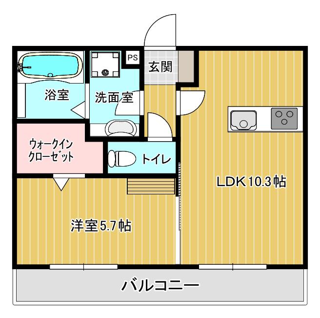 アルフィーネII(1LDK/1階)の間取り写真