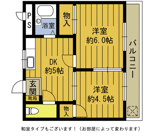 LA・FONTE(2DK/4階)の間取り写真