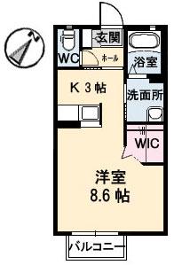 シャーメゾンロイヤルオークス(ワンルーム/1階)の間取り写真