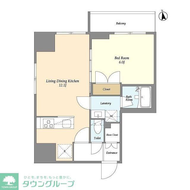 クラリティア上野稲荷町(1LDK/5階)の間取り写真