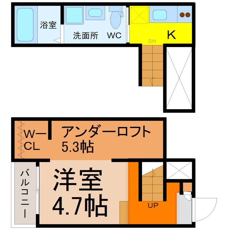 フレシールA(1K/2階)の間取り写真