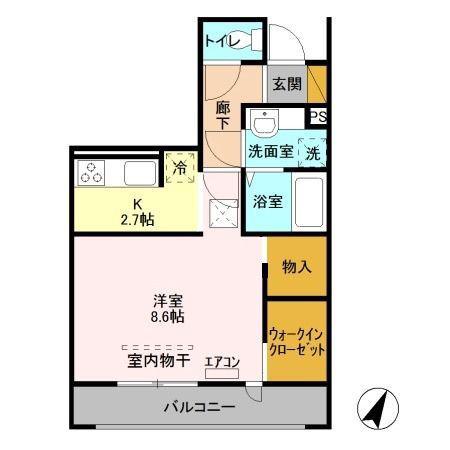 グレイスエクセレンス(1K/2階)の間取り写真