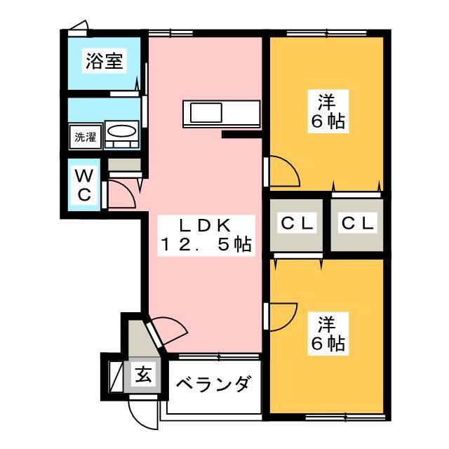 ドリームフォレスト北島(2LDK/1階)の間取り写真