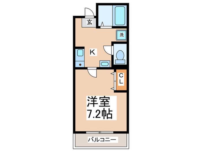 メゾングリーンヒル(1K/1階)の間取り写真