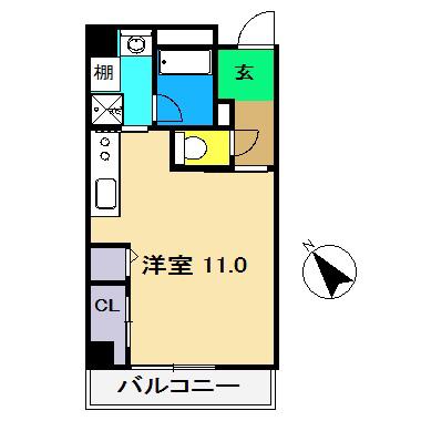 GRAN HILL(ワンルーム/3階)の間取り写真
