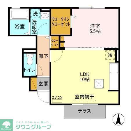 プランドール(1LDK/1階)の間取り写真