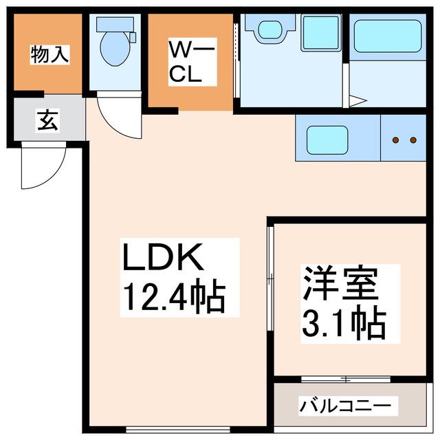 MAJOR大津(1LDK/2階)の間取り写真