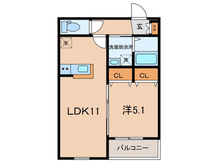 ARBRE VILLAGE(1LDK/1階)の間取り写真