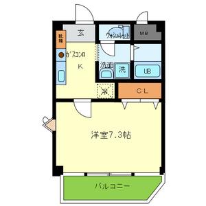 ビアンフェ(1K/3階)の間取り写真