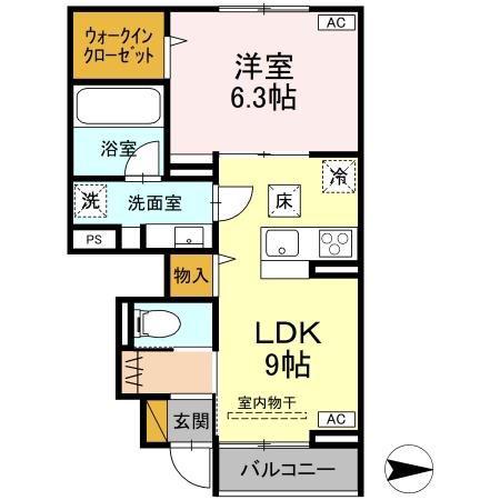 T-HAPPILIA(1LDK/1階)の間取り写真