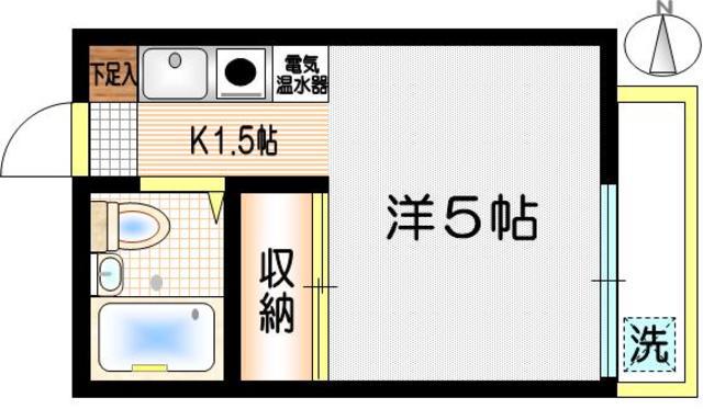マメゾン羽根木(1K/2階)の間取り写真