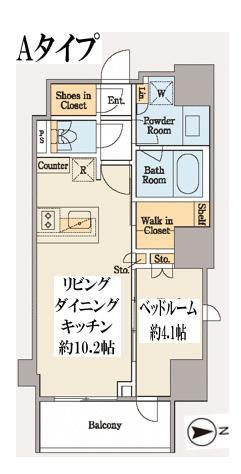 クレストコート木場(1LDK/2階)の間取り写真