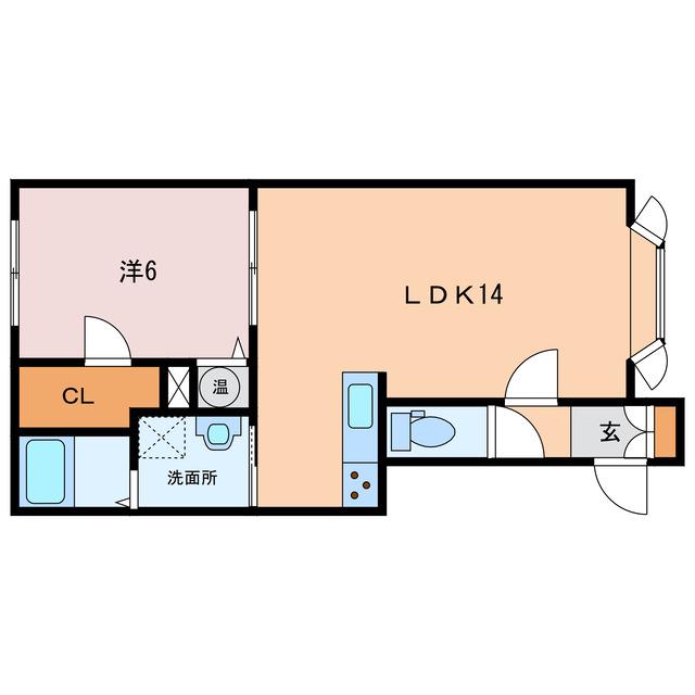 クリークビレッジIII(1LDK/2階)の間取り写真