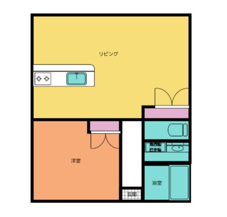 ハイタウンすみれ(1LDK/1階)の間取り写真