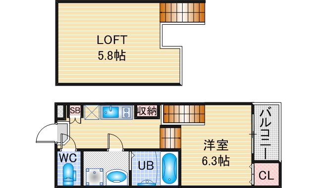 LEGATO(1SK/1階)の間取り写真
