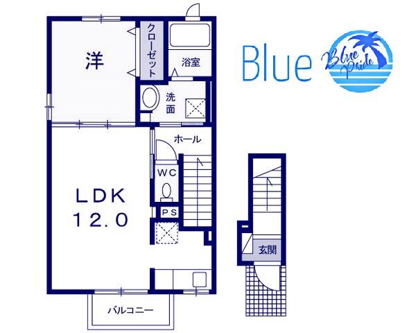 グレイスサイトE(1LDK/2階)の間取り写真