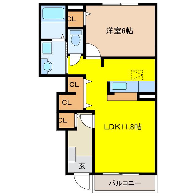 ターンベリー(1LDK/1階)の間取り写真