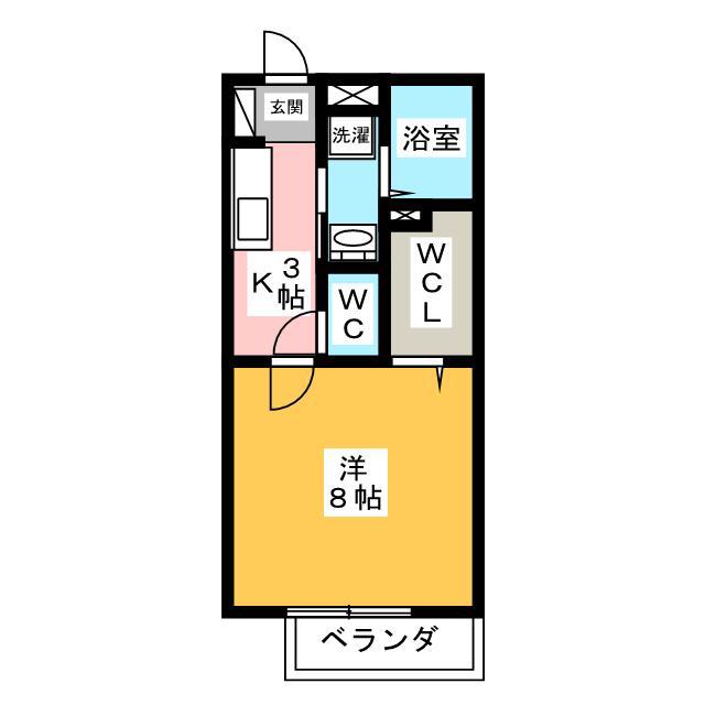 ハイツエクレール(1K/1階)の間取り写真