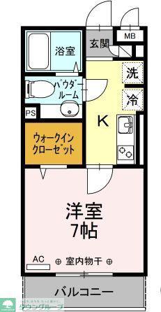 ベルソス高倉 A(1K/2階)の間取り写真