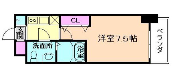 ラクラス福島野田(1K/15階)の間取り写真