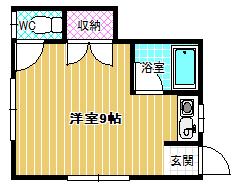 トモダハイツ(ワンルーム/2階)の間取り写真