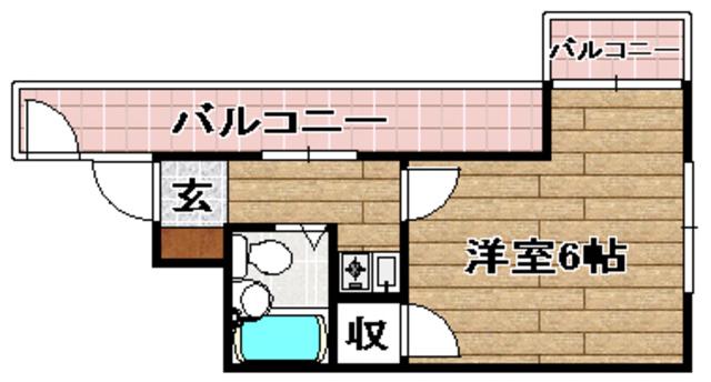 アンフィニィ島上(1K/3階)の間取り写真