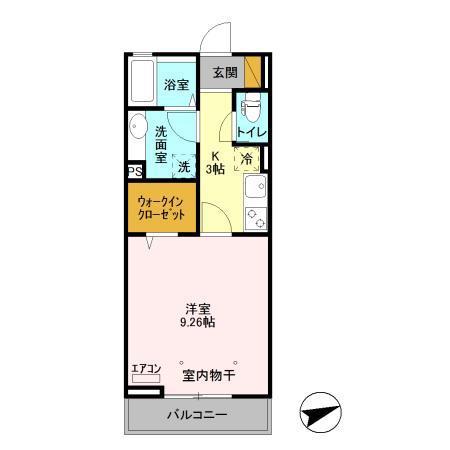 ETERNO HARU(1K/1階)の間取り写真