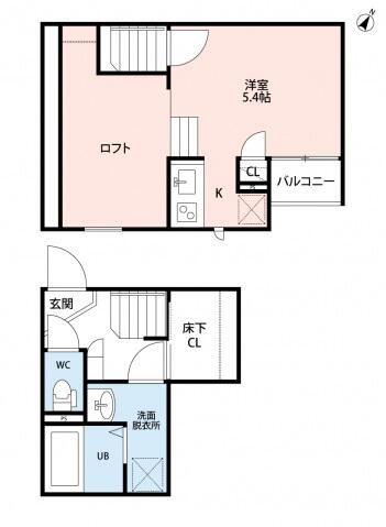 CB北本グランツ(1K/2階)の間取り写真