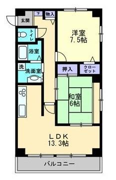 フィネス来夢(2LDK/1階)の間取り写真