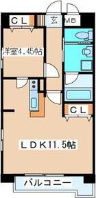 新田東レジデンス(1LDK/7階)の間取り写真
