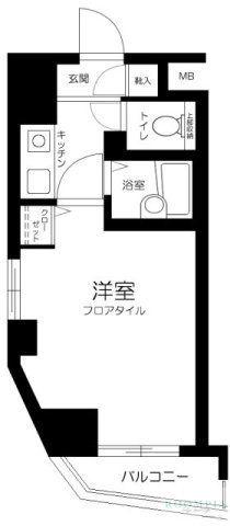 ダイホープラザ上落合(1K/12階)の間取り写真