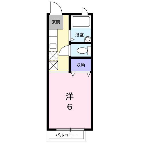 井原ハイツ2(1K/2階)の間取り写真